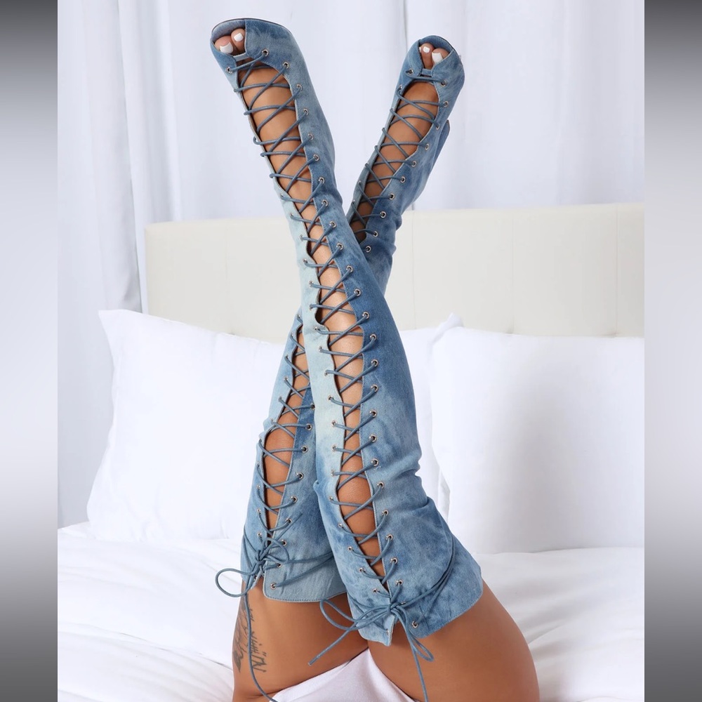 Legacy Over the Knee Boots - denim